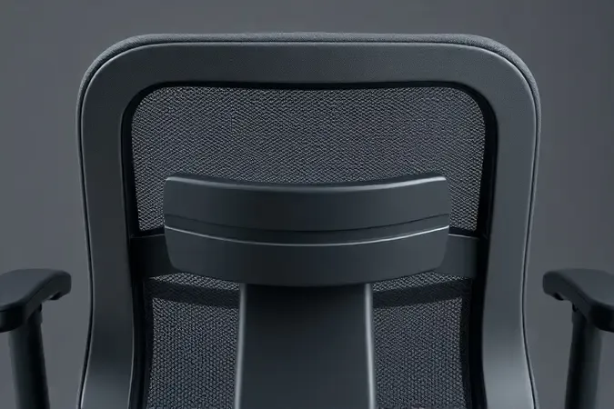 Detalhe do apoio lombar ajustável em cadeira ergonômica com design moderno e funcional