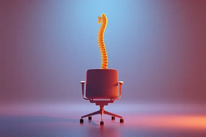 Visualização conceitual dos benefícios posturais da cadeira ergonômica para a coluna