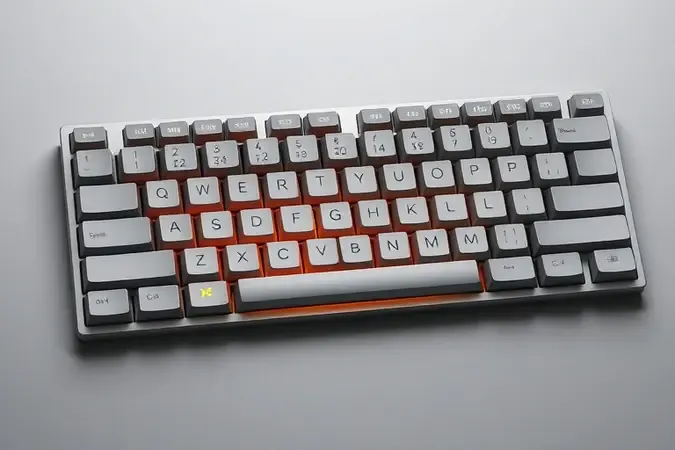 Ilustração 3D conceitual destacando as características únicas do layout de teclado ABNT2 brasileiro com tecla Ç.