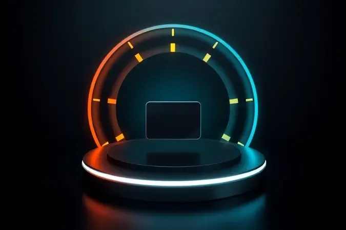 Cartão microSD genérico centralizado sobre fundo com anéis concêntricos abstratos representando classes de velocidade em render 3D.