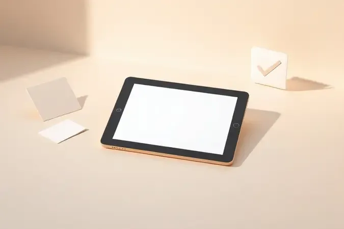 Cena conceitual com tablet genérico e elementos abstratos representando escolha e comparação para leitura digital