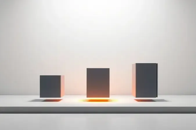 Conceito de escolha de UPS ideal com representação abstrata de especificações técnicas em 3D