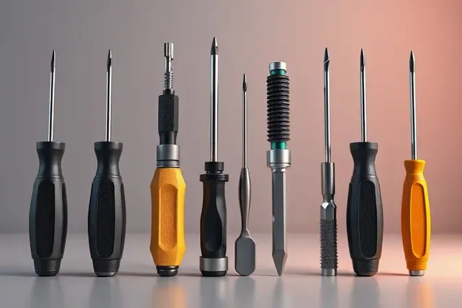 Diferentes modelos de chaves de precisão lado a lado para comparação de características e qualidade de fabricação.
