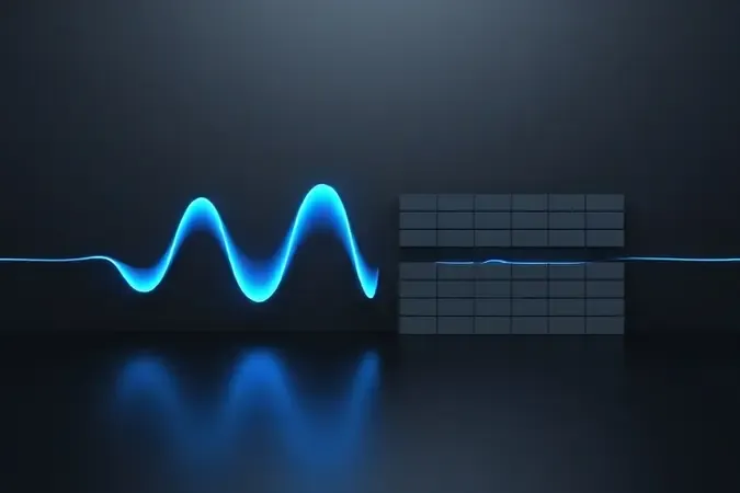 Comparação visual entre onda senoidal pura suave e onda aproximada escalonada em renderização 3D conceitual.