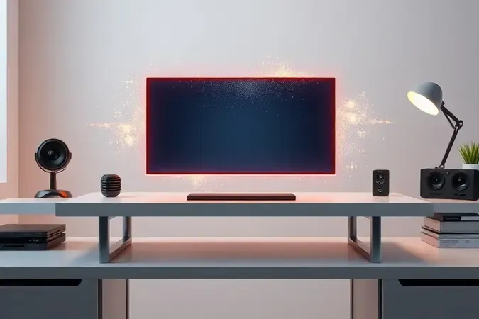 Render 3D comparativo conceitual entre resoluções de vídeo 4K e HD para streaming com molduras abstratas flutuantes.