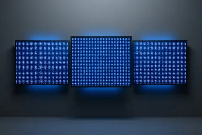 Comparação visual 3D entre resoluções Full HD, Quad HD e 4K com grades de pixels progressivamente mais densas e refinadas