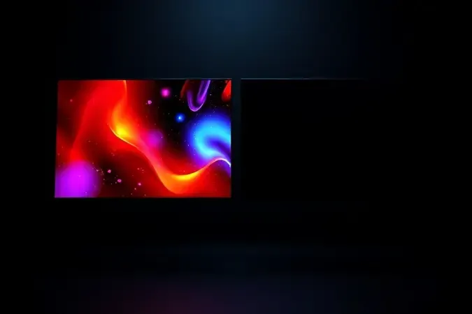 Comparação conceitual entre tecnologias QLED e Mini LED para TVs de 75 polegadas mostrando diferenças de cor e contraste.