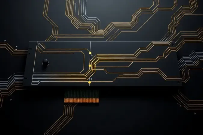 Render conceitual 3D de pistas PCIe compartilhadas com fluxo de dados bifurcado representando gargalo de largura de banda.