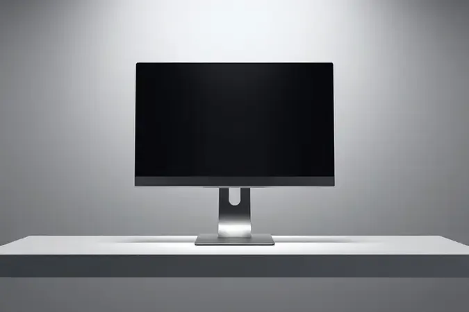 Renderização conceitual 3D de computador all in one como objeto unificado de design integrado e minimalista