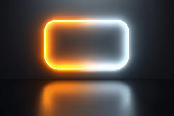 Faixas luminosas abstratas em gradiente de temperatura de cor LED do amarelo quente ao branco frio