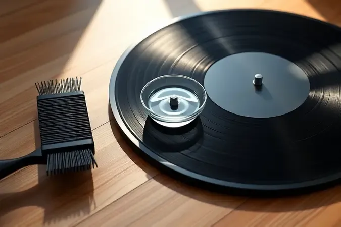 Kit de manutenção para vitrola com escova de fibra de carbono e disco de vinil limpo