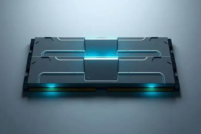 Visualização conceitual de dois pentes de memória RAM operando em configuração dual channel para melhor desempenho.