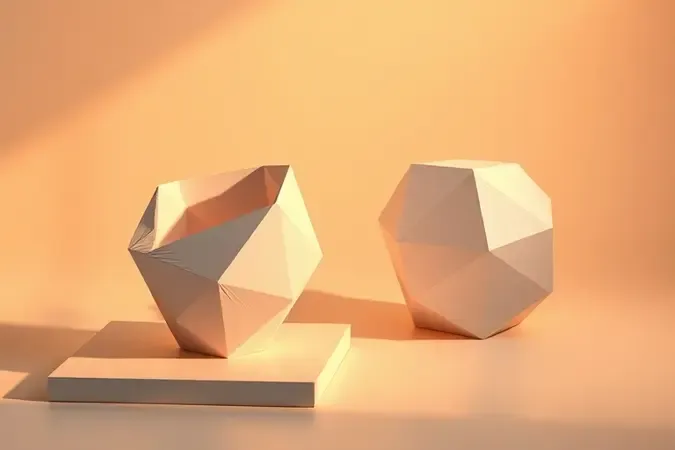 Render 3D conceitual mostrando imperfeições comuns em impressão 3D como empenamento ao lado de uma peça perfeita para comparação.