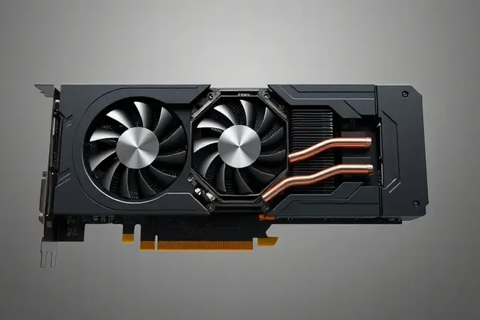 Estrutura interna conceitual de uma placa de vídeo moderna com GPU, módulos de memória e sistema de refrigeração em vista explodida 3D.