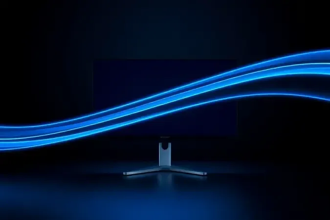 Render 3D conceitual de trilhas de movimento fluidas representando a alta taxa de atualização de monitores 144Hz e 240Hz para games.