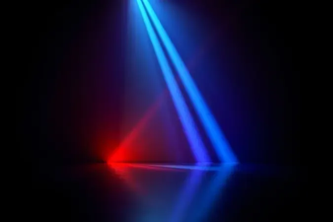 Render 3D conceitual ilustrando tecnologia HDR com contraste dinâmico e cores vibrantes em composição abstrata.