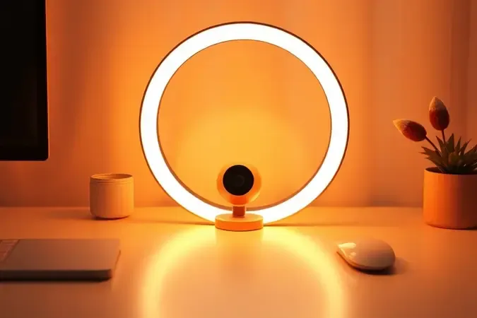 Dicas de iluminação para webcam com ring light e configuração de mesa para melhor qualidade de vídeo.