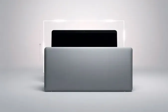 Laptop dentro de capa protetora em renderização 3D conceitual ilustrando o conceito de proteção e segurança para dispositivos.