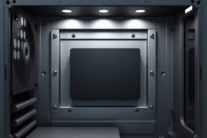 Render 3D conceitual mostrando instalação correta de fonte de alimentação 750W em gabinete de computador