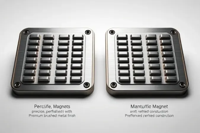Renderização 3D comparando carregador MagSafe original e compatível com destaque para qualidade dos materiais