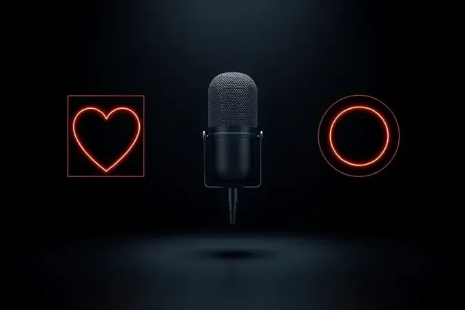 Render de microfone condensador com representação visual dos padrões polares cardioide, omnidirecional e figura-oito ao redor
