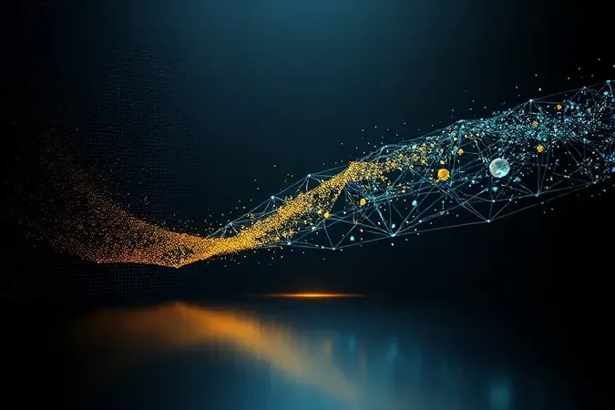 Visualização conceitual 3D do processo de upscaling de resolução baixa para 8K com pixels se transformando
