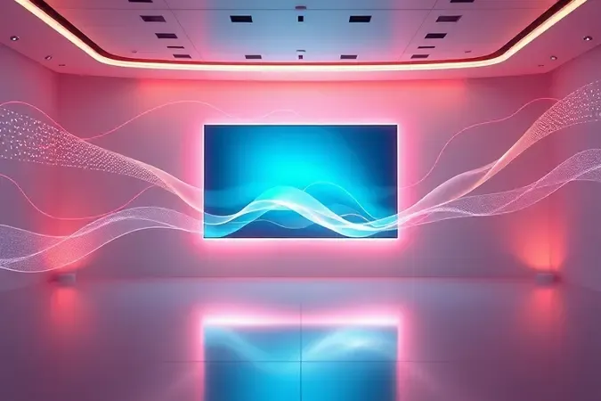 Conceito 3D de streaming de conteúdo 8K com fluxos de dados fluindo para tela moderna