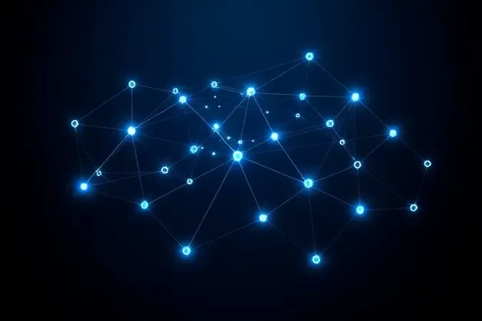 Renderização 3D conceitual de rede mesh e tecnologia Wi-Fi 6 com nós interconectados