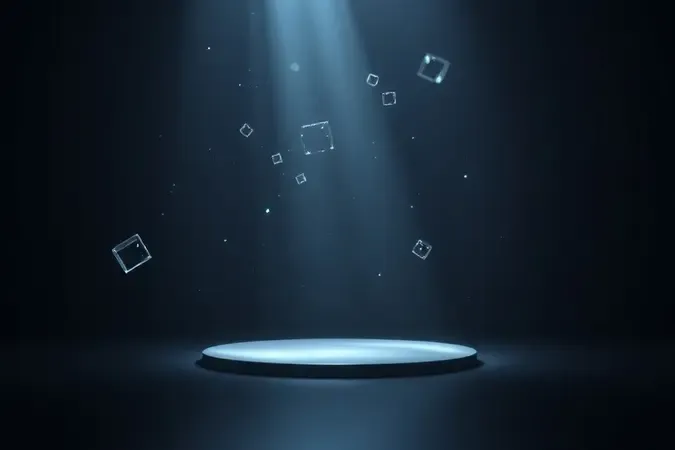 Render 3D abstrato com partículas de luz e reflexos representando tecnologias de renderização DLSS e ray tracing