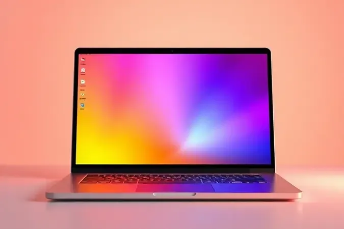 Tela de notebook com alta precisão de cores e nitidez para trabalho de design gráfico profissional.