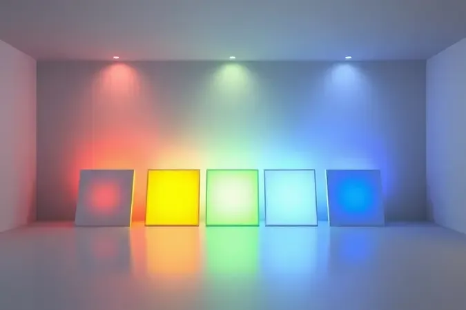 Espectro graduado de temperatura de cor da luz quente à fria para iluminação profissional de streaming