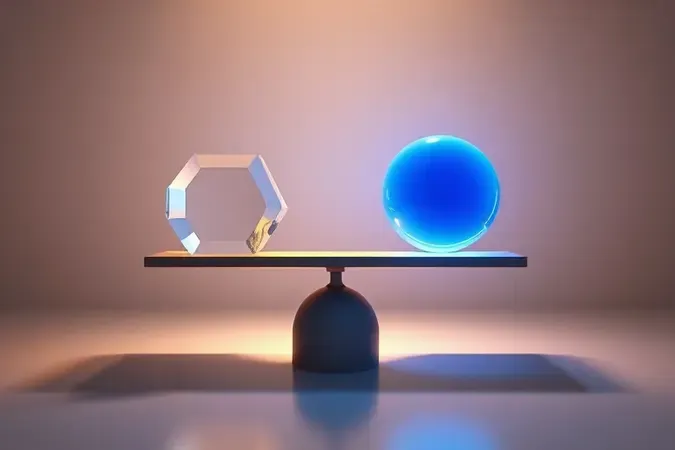 Renderização 3D conceitual de balança representando custo-benefício de projetor 4K com elementos abstratos de valor e experiência cinematográfica.