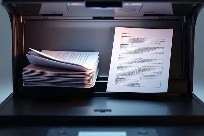 Conceito visual de velocidade versus qualidade na digitalização com pilhas de documentos contrastantes em render 3D